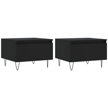 Couchtische 2 Stk. Schwarz 50x46x35 cm Holzwerkstoff - Pazzar.ch