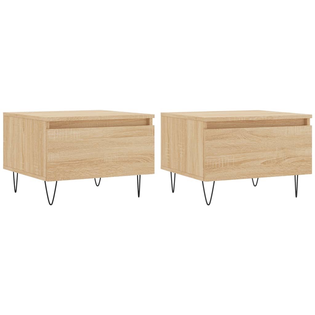 Couchtische 2 Stk. Sonoma-Eiche 50x46x35 cm Holzwerkstoff - Pazzar.ch