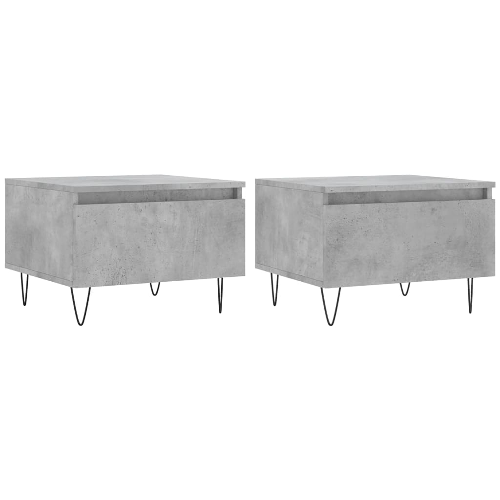 Couchtische 2 Stk. Betongrau 50x46x35 cm Holzwerkstoff - Pazzar.ch