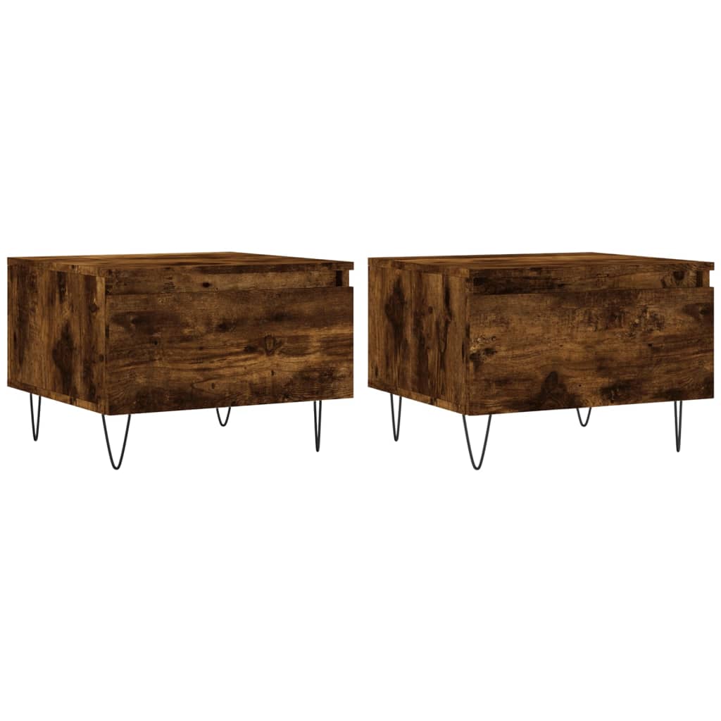 Couchtische 2 Stk. Räuchereiche 50x46x35 cm Holzwerkstoff - Pazzar.ch