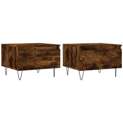 Couchtische 2 Stk. Räuchereiche 50x46x35 cm Holzwerkstoff - Pazzar.ch
