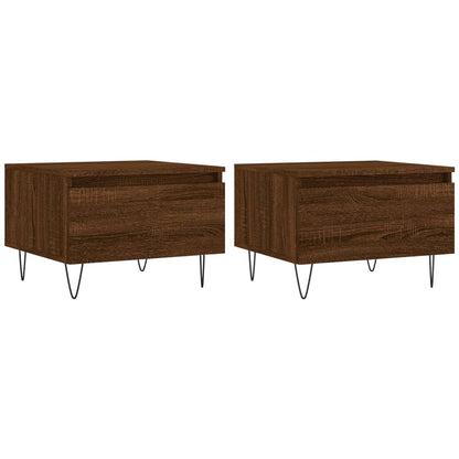 Couchtische 2 Stk. Braun Eichen-Optik 50x46x35 cm Holzwerkstoff - Pazzar.ch