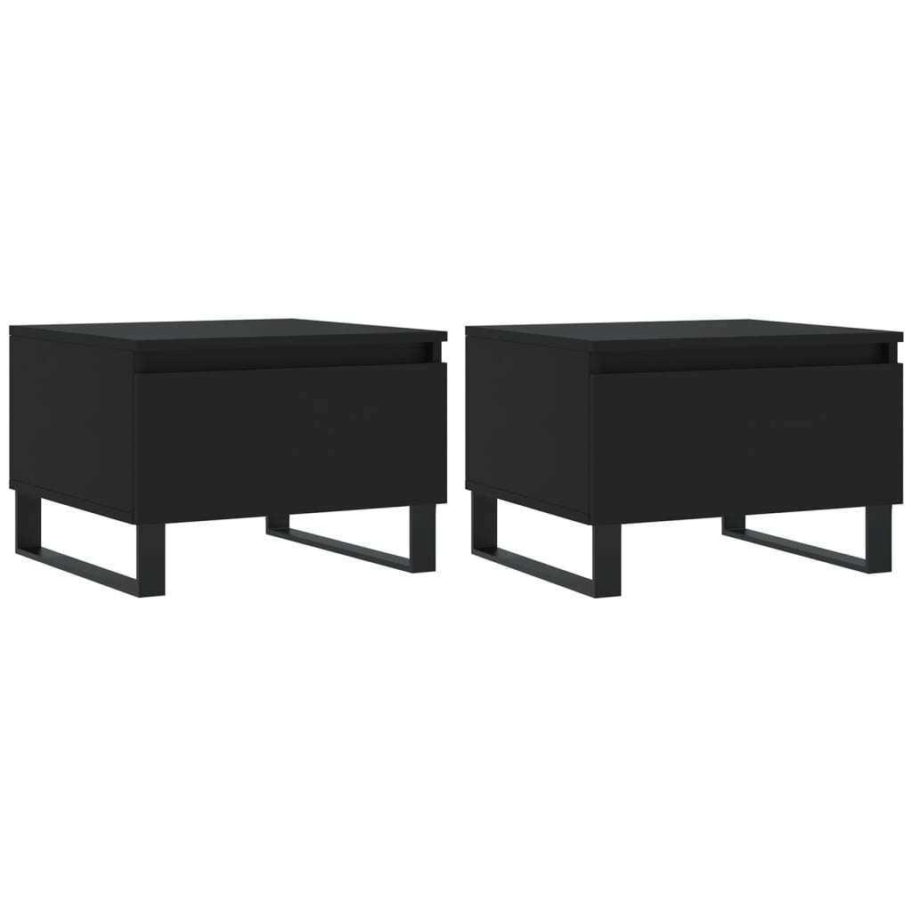 Couchtische 2 Stk. Schwarz 50x46x35 cm Holzwerkstoff - Pazzar.ch