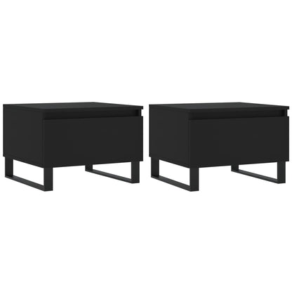 Couchtische 2 Stk. Schwarz 50x46x35 cm Holzwerkstoff - Pazzar.ch
