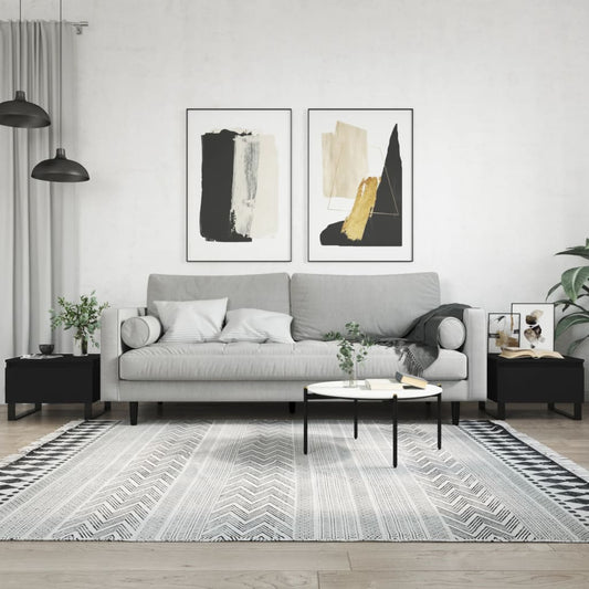 Couchtische 2 Stk. Schwarz 50x46x35 cm Holzwerkstoff - Pazzar.ch