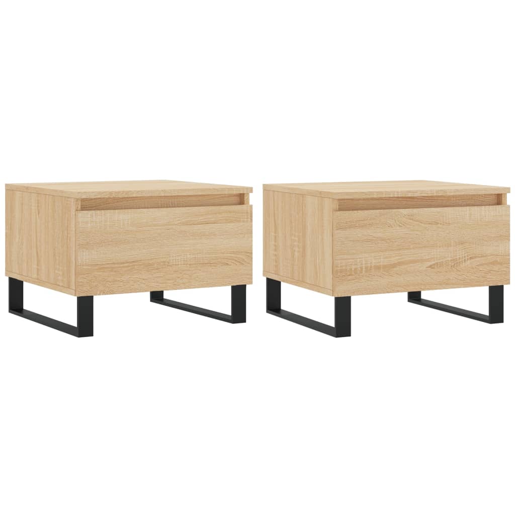 Couchtische 2 Stk. Sonoma-Eiche 50x46x35 cm Holzwerkstoff - Pazzar.ch