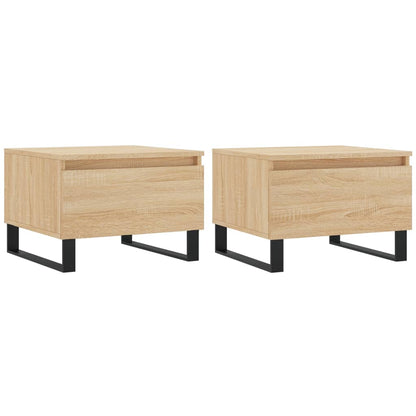 Couchtische 2 Stk. Sonoma-Eiche 50x46x35 cm Holzwerkstoff - Pazzar.ch