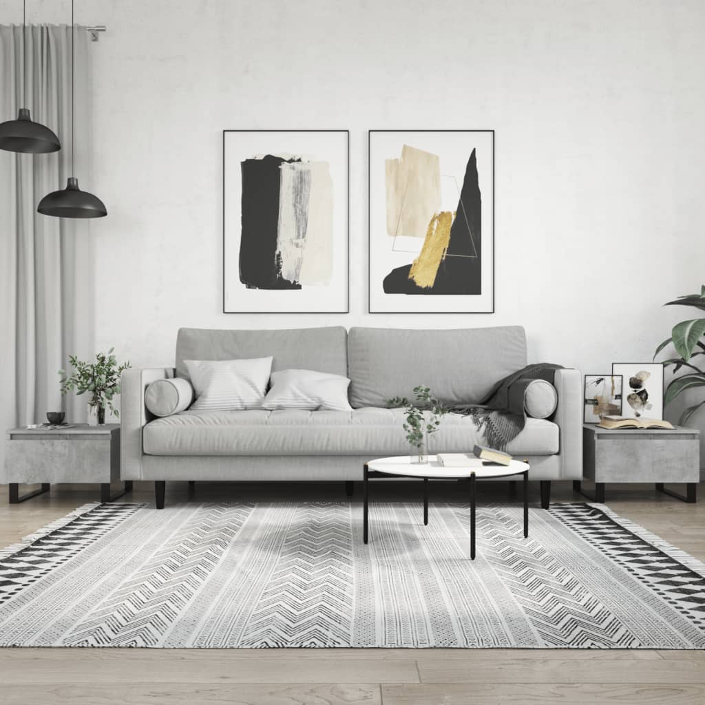 Couchtische 2 Stk. Betongrau 50x46x35 cm Holzwerkstoff - Pazzar.ch