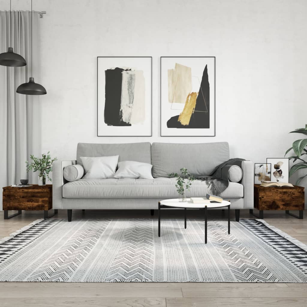 Couchtische 2 Stk. Räuchereiche 50x46x35 cm Holzwerkstoff - Pazzar.ch
