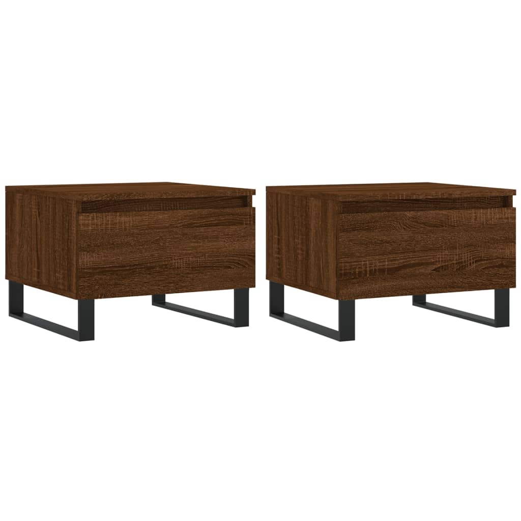 Couchtische 2 Stk. Braun Eichen-Optik 50x46x35 cm Holzwerkstoff - Pazzar.ch
