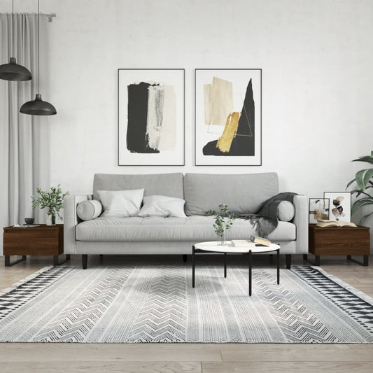 Couchtische 2 Stk. Braun Eichen-Optik 50x46x35 cm Holzwerkstoff - Pazzar.ch