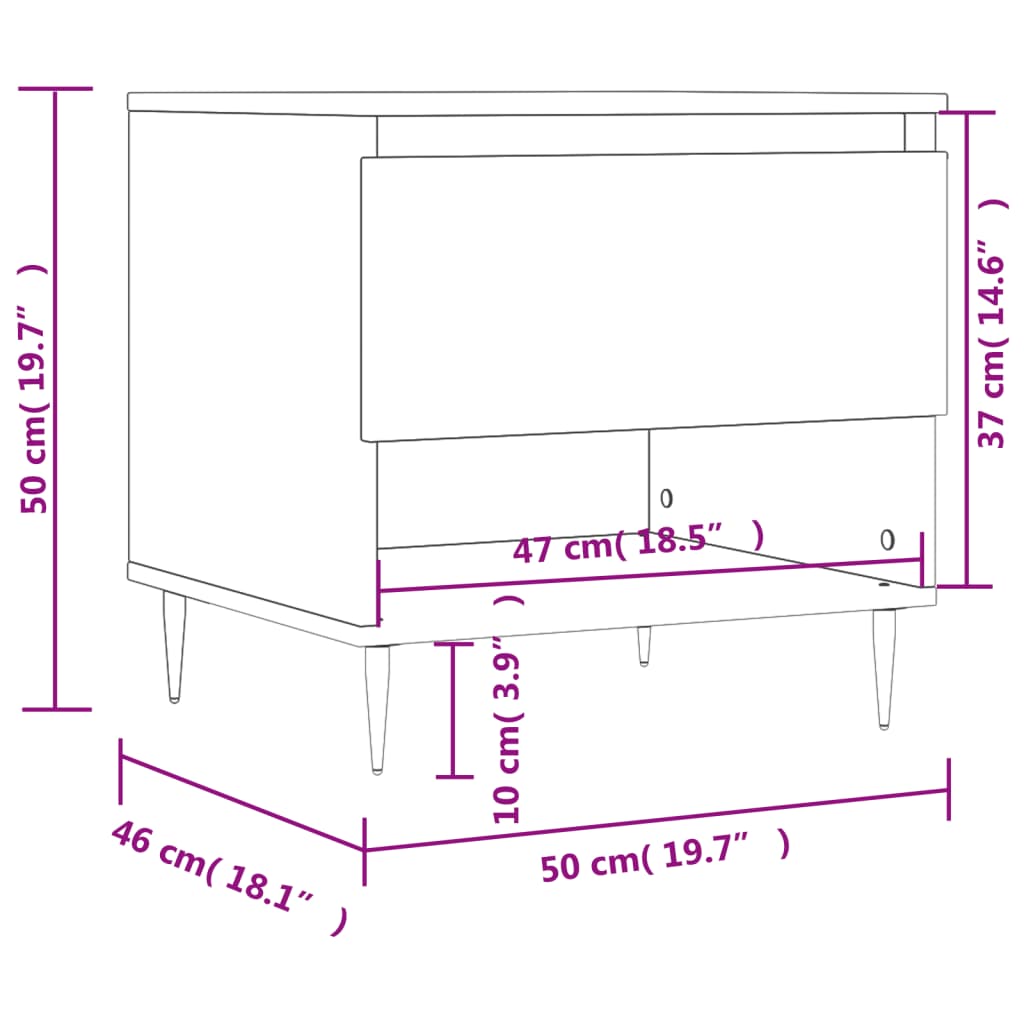 Couchtisch Schwarz 50x46x50 cm Holzwerkstoff - Pazzar.ch