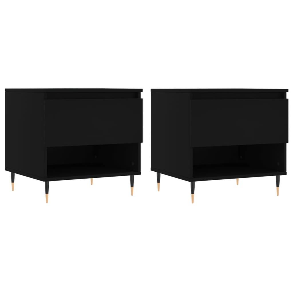 Couchtische 2 Stk. Schwarz 50x46x50 cm Holzwerkstoff - Pazzar.ch