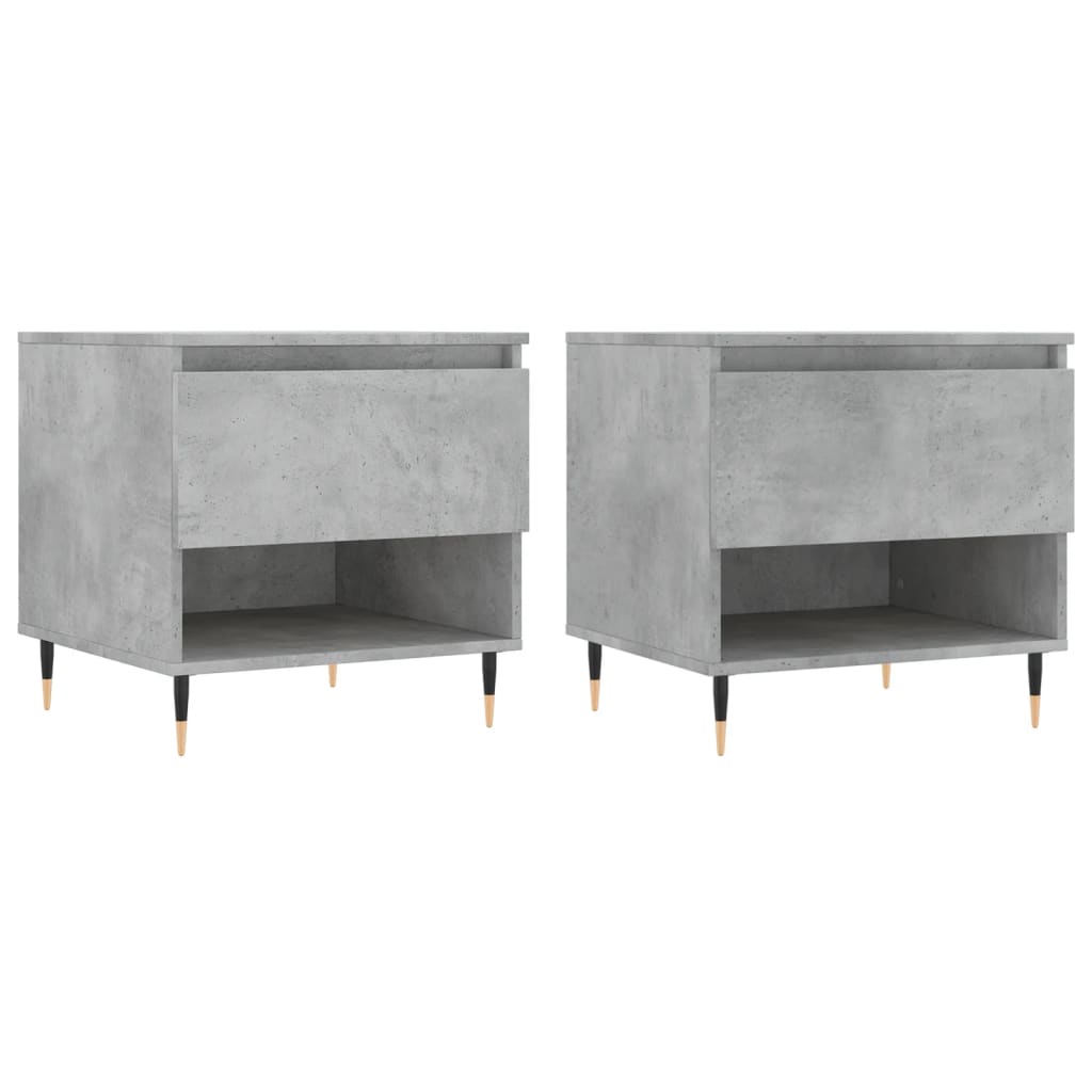 Couchtische 2 Stk. Betongrau 50x46x50 cm Holzwerkstoff - Pazzar.ch