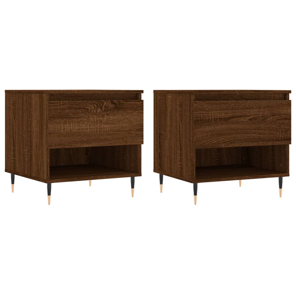 Couchtische 2 Stk. Braun Eichen-Optik 50x46x50 cm Holzwerkstoff - Pazzar.ch