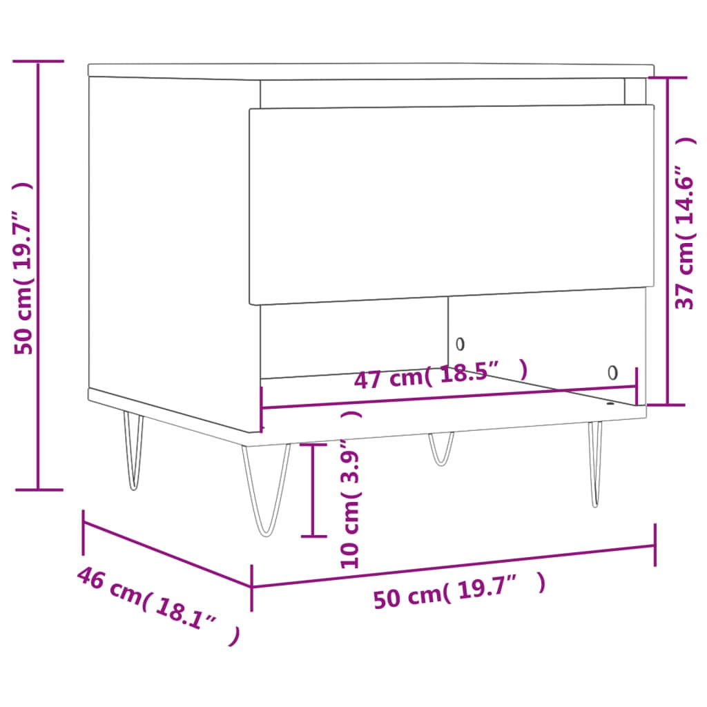 Couchtisch Schwarz 50x46x50 cm Holzwerkstoff - Pazzar.ch