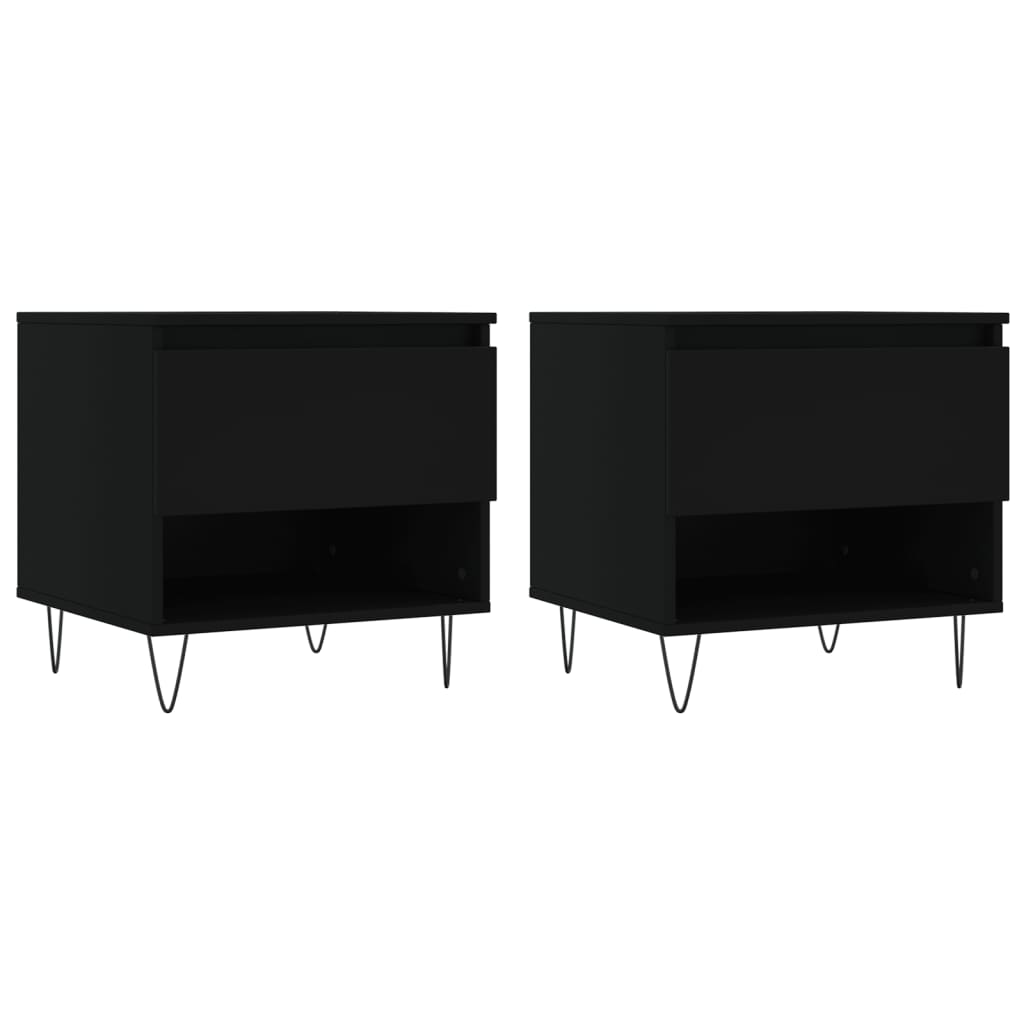 Couchtische 2 Stk. Schwarz 50x46x50 cm Holzwerkstoff - Pazzar.ch