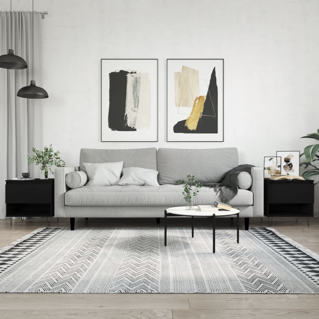 Couchtische 2 Stk. Schwarz 50x46x50 cm Holzwerkstoff - Pazzar.ch