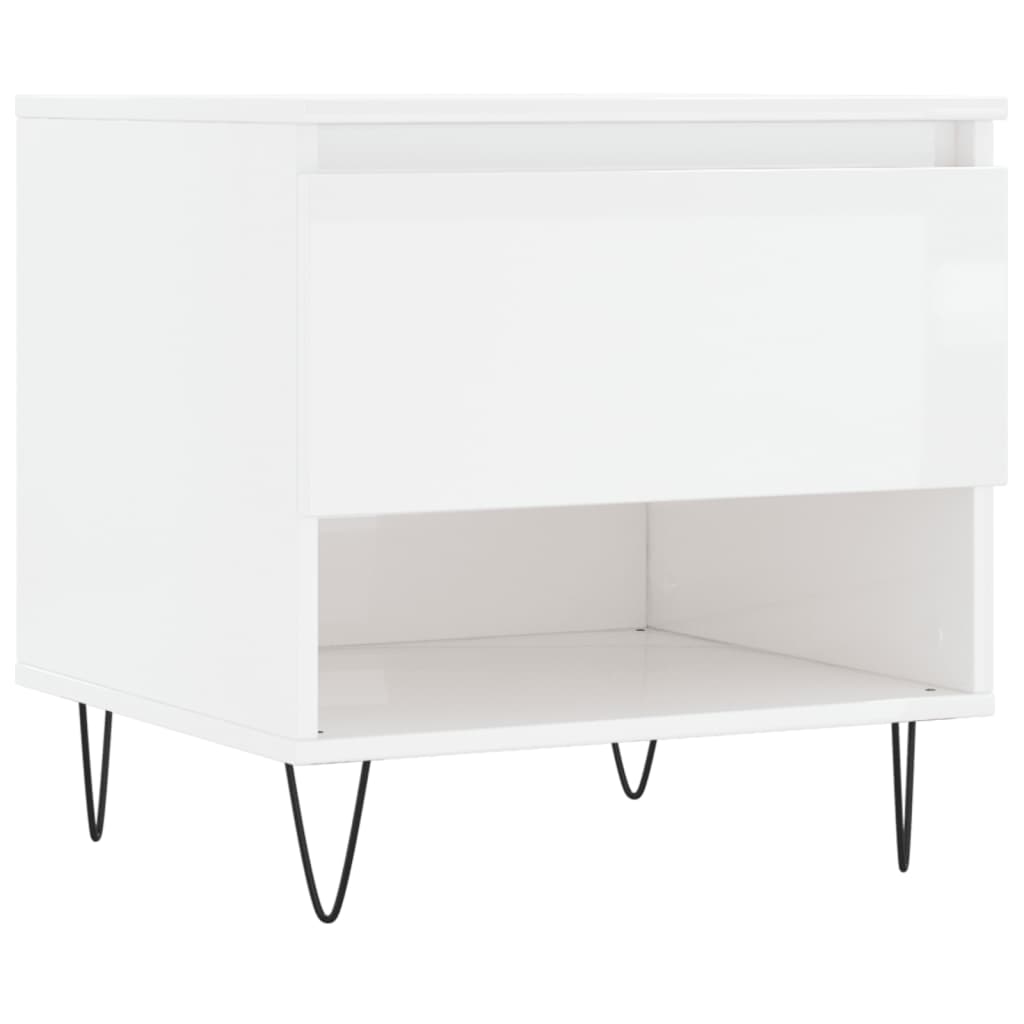 Couchtische 2 Stk. Hochglanz-Weiß 50x46x50 cm Holzwerkstoff - Pazzar.ch