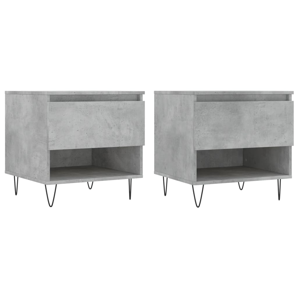 Couchtische 2 Stk. Betongrau 50x46x50 cm Holzwerkstoff - Pazzar.ch