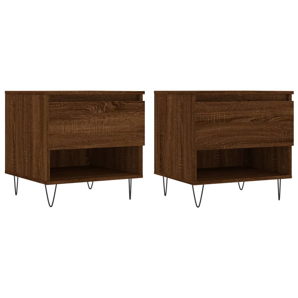 Couchtische 2 Stk. Braun Eichen-Optik 50x46x50 cm Holzwerkstoff - Pazzar.ch