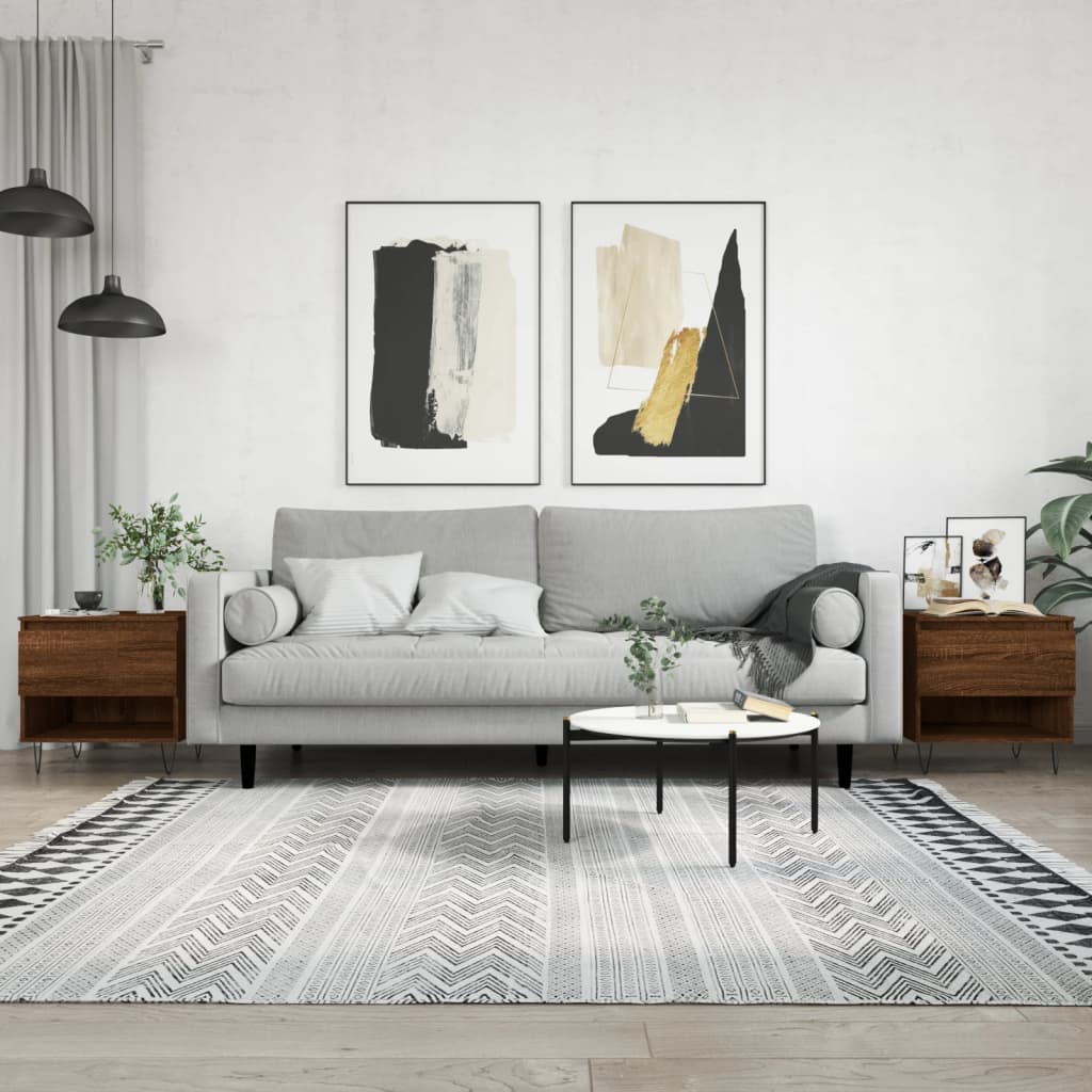 Couchtische 2 Stk. Braun Eichen-Optik 50x46x50 cm Holzwerkstoff - Pazzar.ch