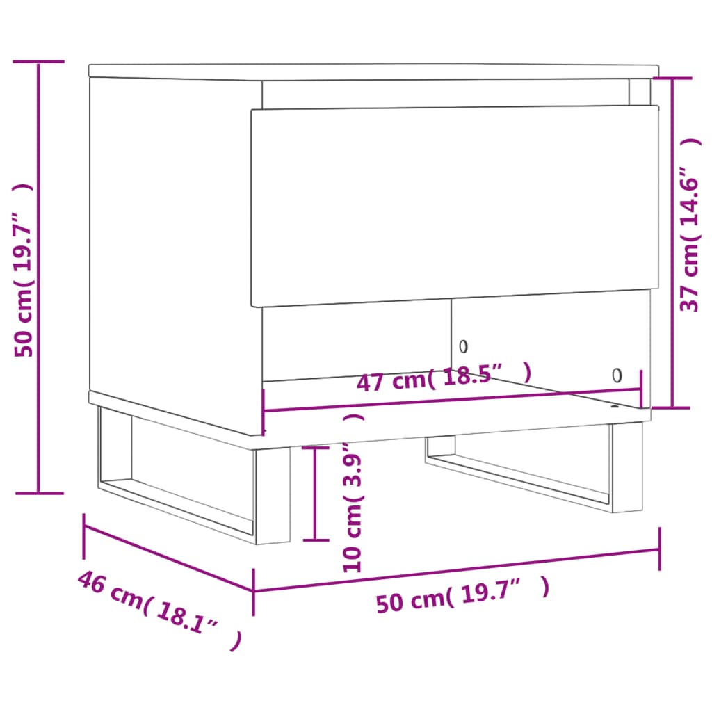 Couchtisch Schwarz 50x46x50 cm Holzwerkstoff - Pazzar.ch