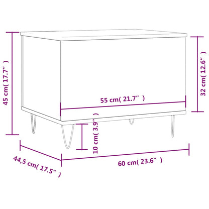 Couchtisch Braun Eichen-Optik 60x44,5x45 cm Holzwerkstoff - Pazzar.ch