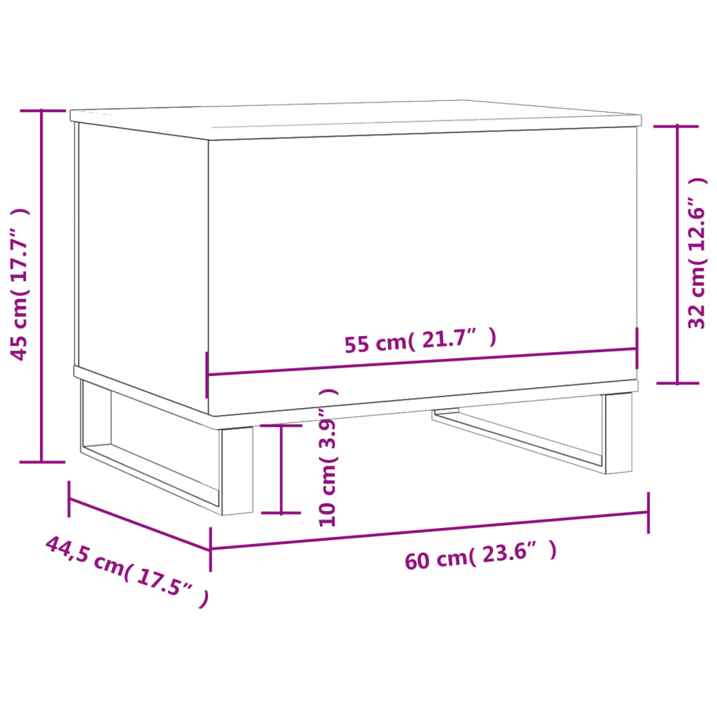 Couchtisch Schwarz 60x44,5x45 cm Holzwerkstoff - Pazzar.ch