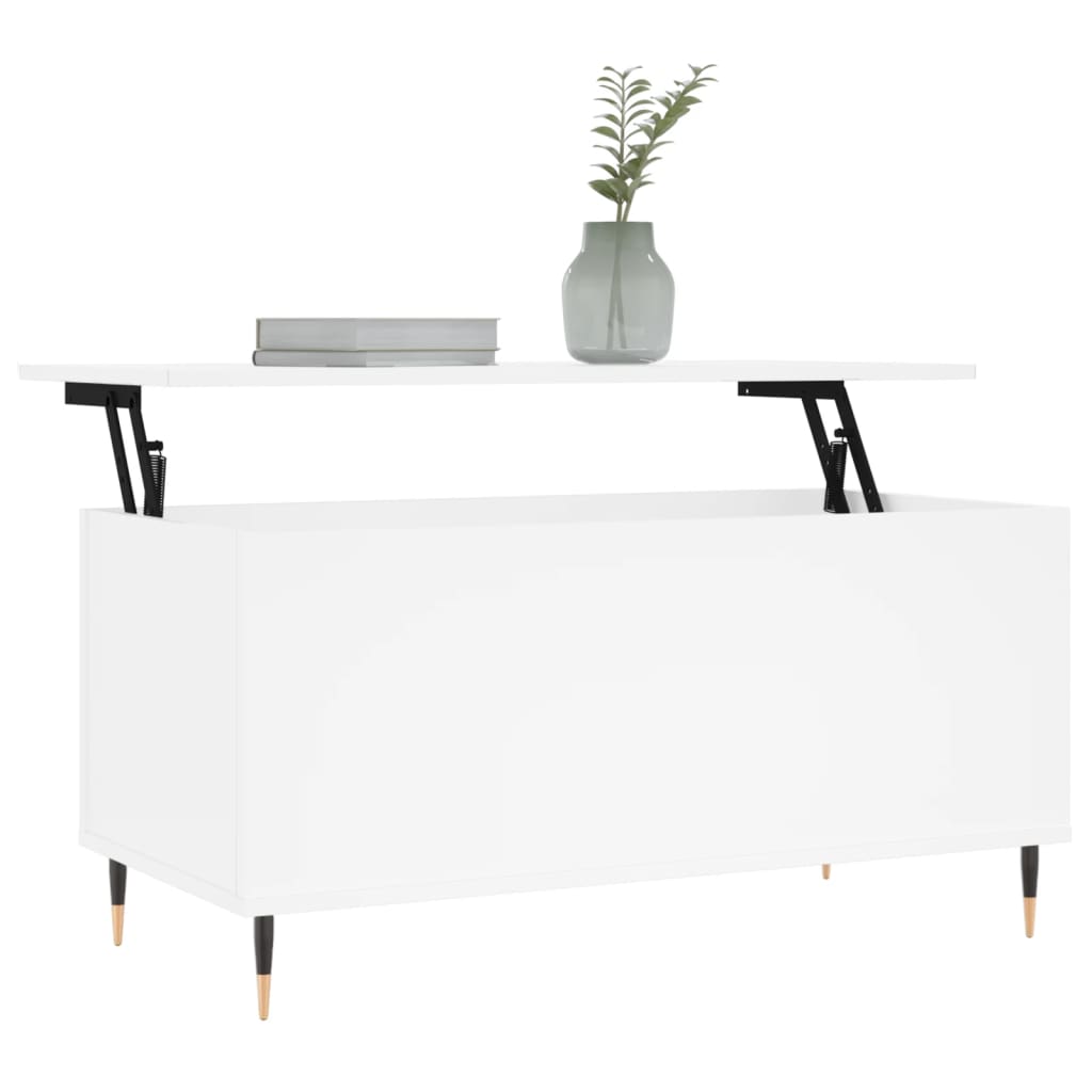 Couchtisch Weiß 90x44,5x45 cm Holzwerkstoff - Pazzar.ch