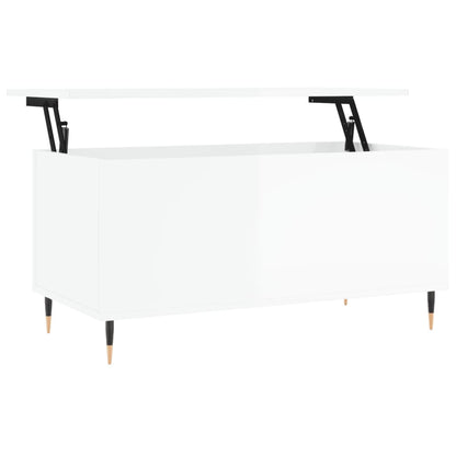 Couchtisch Hochglanz-Weiß 90x44,5x45 cm Holzwerkstoff - Pazzar.ch