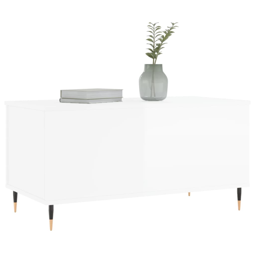 Couchtisch Hochglanz-Weiß 90x44,5x45 cm Holzwerkstoff - Pazzar.ch