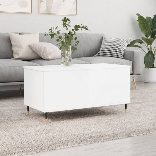 Couchtisch Hochglanz-Weiß 90x44,5x45 cm Holzwerkstoff - Pazzar.ch