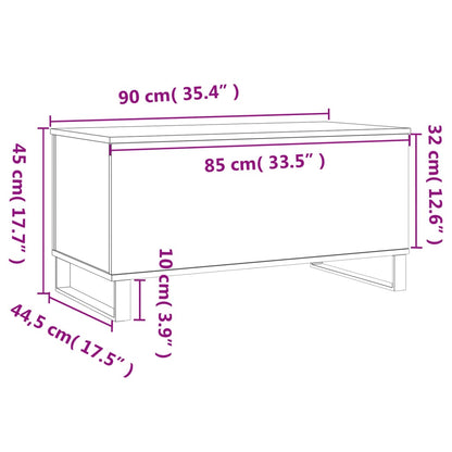 Couchtisch Weiß 90x44,5x45 cm Holzwerkstoff - Pazzar.ch
