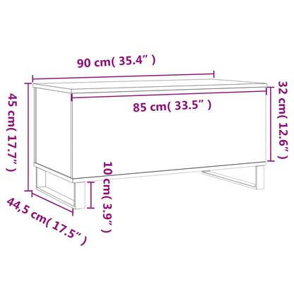 Couchtisch Braun Eichen-Optik 90x44,5x45 cm Holzwerkstoff - Pazzar.ch