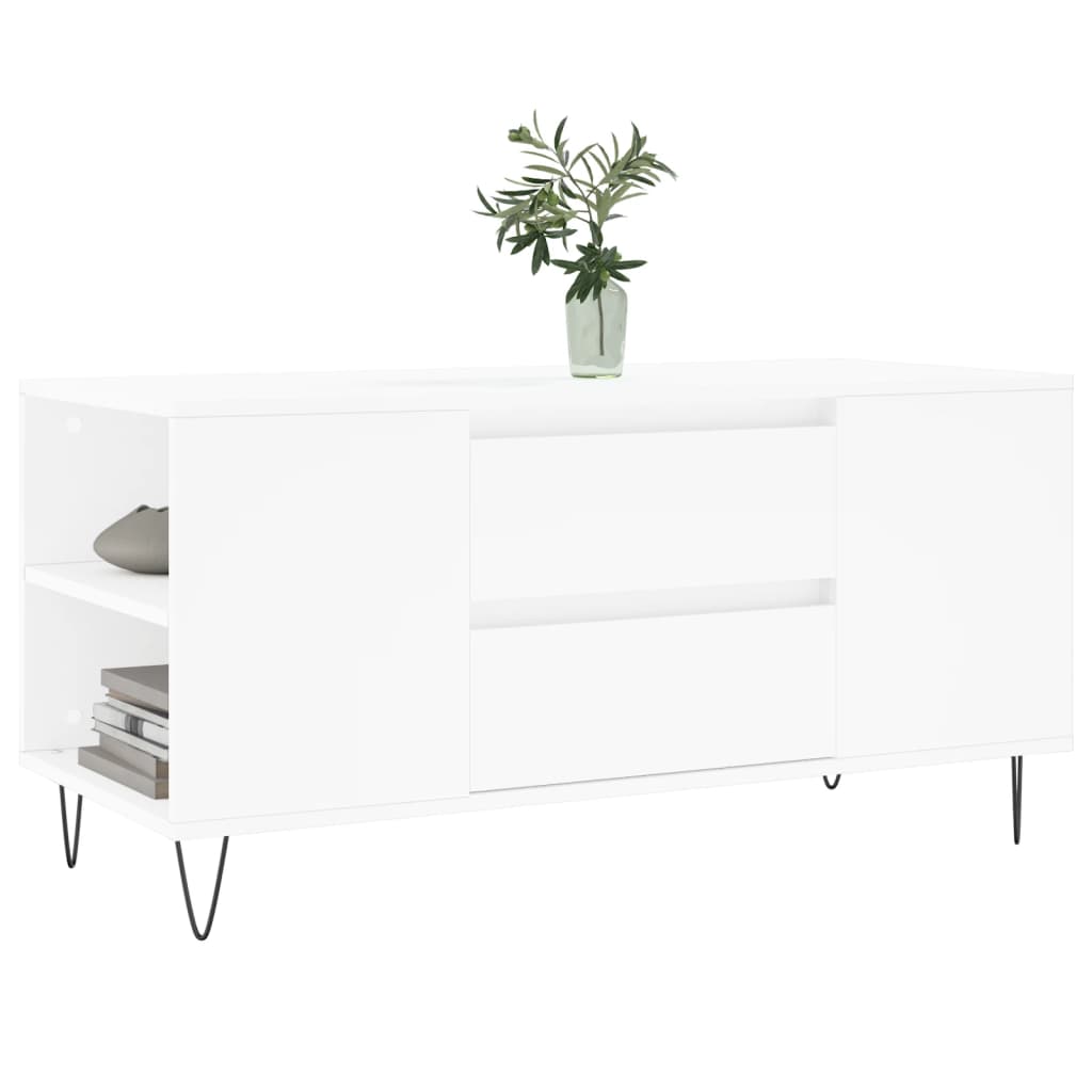 Couchtisch Weiß 102x44,5x50 cm Holzwerkstoff - Pazzar.ch
