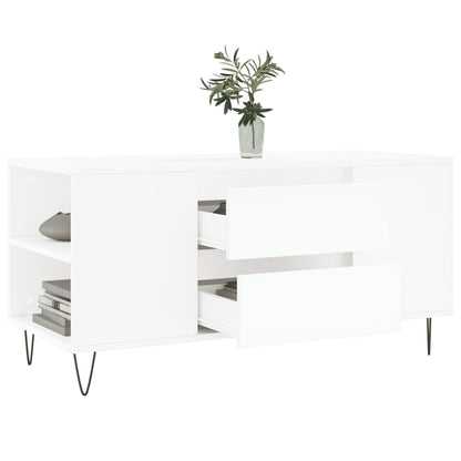 Couchtisch Weiß 102x44,5x50 cm Holzwerkstoff - Pazzar.ch
