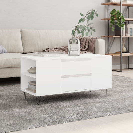 Couchtisch Weiß 102x44,5x50 cm Holzwerkstoff - Pazzar.ch
