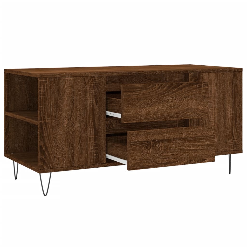 Couchtisch Braun Eichen-Optik 102x44,5x50 cm Holzwerkstoff - Pazzar.ch