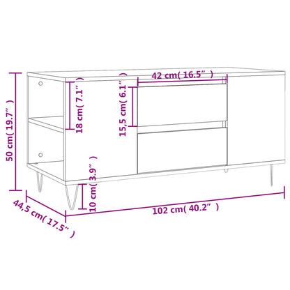 Couchtisch Braun Eichen-Optik 102x44,5x50 cm Holzwerkstoff - Pazzar.ch