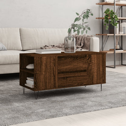 Couchtisch Braun Eichen-Optik 102x44,5x50 cm Holzwerkstoff - Pazzar.ch