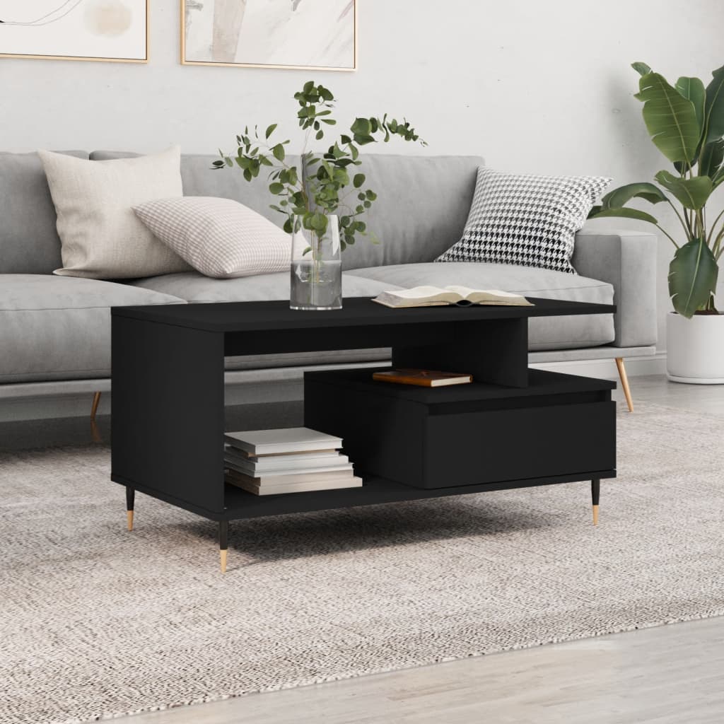 Couchtisch Schwarz 90x49x45 cm Holzwerkstoff - Pazzar.ch