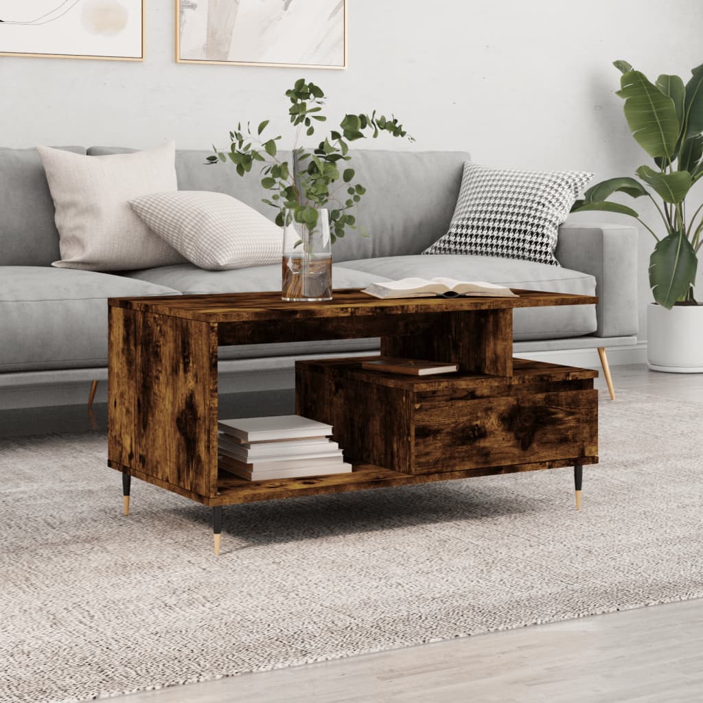 Couchtisch Räuchereiche 90x49x45 cm Holzwerkstoff - Pazzar.ch