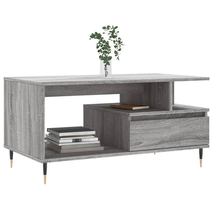 Couchtisch Grau Sonoma 90x49x45 cm Holzwerkstoff - Pazzar.ch