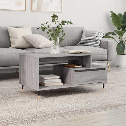 Couchtisch Grau Sonoma 90x49x45 cm Holzwerkstoff - Pazzar.ch