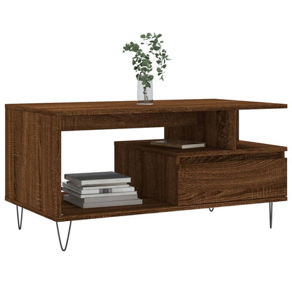 Couchtisch Braun Eichen-Optik 90x49x45 cm Holzwerkstoff - Pazzar.ch
