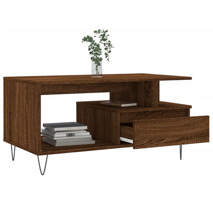 Couchtisch Braun Eichen-Optik 90x49x45 cm Holzwerkstoff - Pazzar.ch