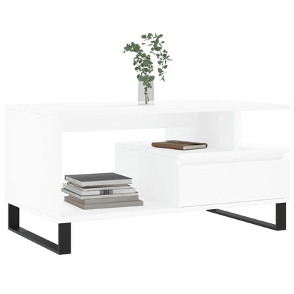 Couchtisch Weiß 90x49x45 cm Holzwerkstoff - Pazzar.ch