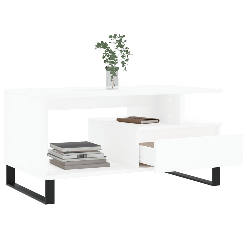 Couchtisch Weiß 90x49x45 cm Holzwerkstoff - Pazzar.ch