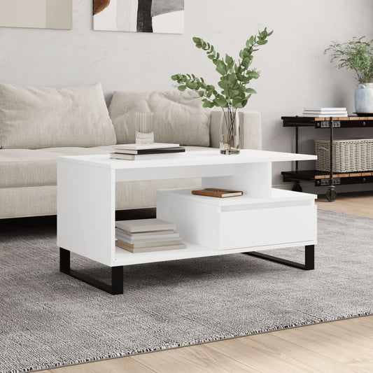 Couchtisch Weiß 90x49x45 cm Holzwerkstoff - Pazzar.ch